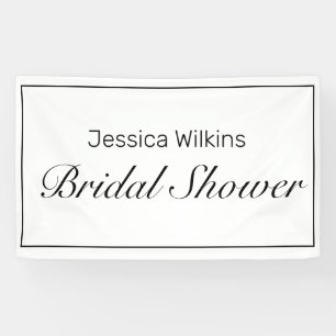 Modern minimalistisch wit zwart Vrijgezellenfeest Spandoek