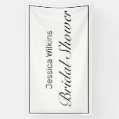 Modern minimalistisch wit zwart Vrijgezellenfeest Spandoek (Verticaal)