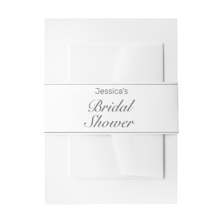 Modern minimalistisch wit zwart Vrijgezellenfeest Uitnodigingen Wikkel