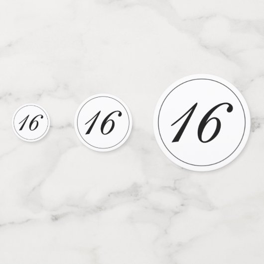 Modern Minimalistisch Wit Zwart Zoet 16 Confetti (Voorkanten)