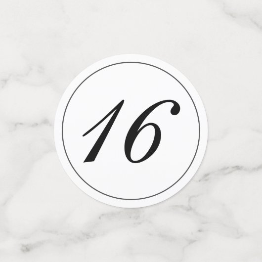 Modern Minimalistisch Wit Zwart Zoet 16 Confetti (Kleine voorkant)