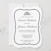 Modern Minimalistisch Wit Zwart Zoet 16 Kaart (Voorkant)