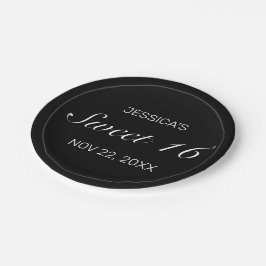 Modern Minimalistisch Wit Zwart Zoet 16 Papieren Bordje