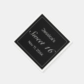 Modern Minimalistisch Wit Zwart Zoet 16 Servet (Hoek)