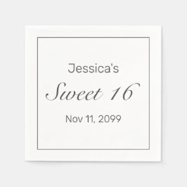 Modern Minimalistisch Wit Zwart Zoet 16 Servet