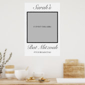 Modern minimalistisch witbad Mitzvah foto Prop Poster (Keuken)