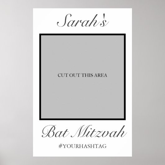 Modern minimalistisch witbad Mitzvah foto Prop Poster (Voorkant)
