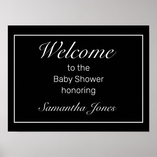 Modern minimalistisch witboek Baby shower — Welkom Poster (Voorkant)