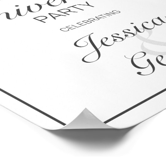 Modern minimalistisch witboek Jubileum — Welkomstt Poster (Hoek)