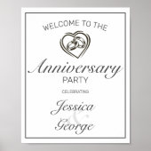 Modern minimalistisch witboek Jubileum — Welkomstt Poster (Voorkant)