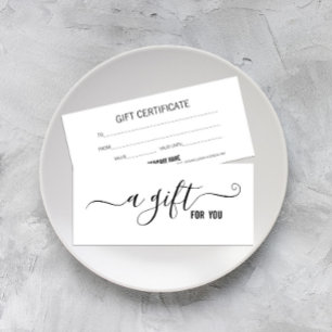 Modern minimalistisch witcadeaucertificaat reclamekaart