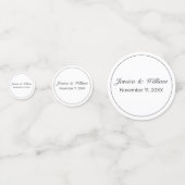 Modern minimalistisch withuwelijk confetti (Achterkanten)