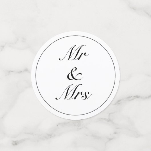 Modern minimalistisch withuwelijk confetti (Kleine voorkant)