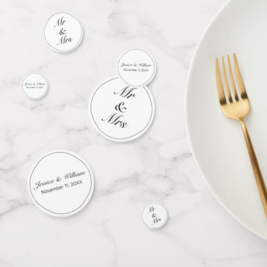 Modern minimalistisch withuwelijk confetti (Groep)