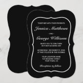 Modern minimalistisch withuwelijk kaart (Voorkant / Achterkant)