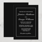 Modern minimalistisch withuwelijk kaart (Voorkant / Achterkant)