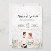 Modern minimalistisch withuwelijk kaart (Voorkant)