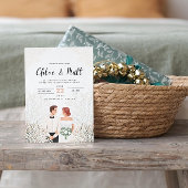 Modern minimalistisch withuwelijk kaart