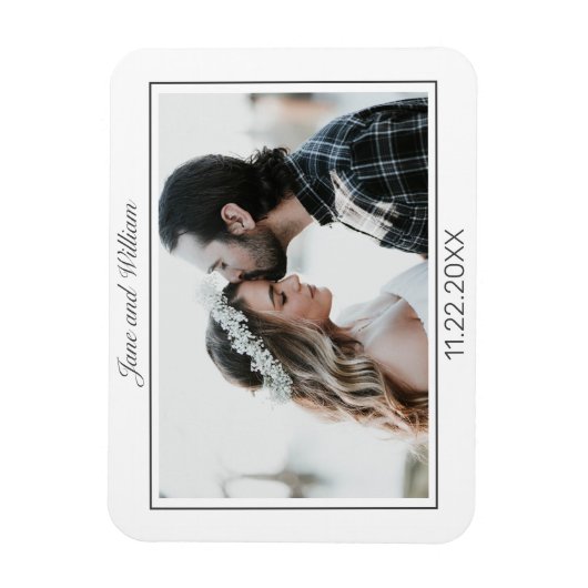 Modern minimalistisch withuwelijk magneet (Verticaal)