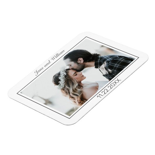 Modern minimalistisch withuwelijk magneet (Linkerzijde)