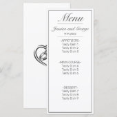 Modern minimalistisch withuwelijk menu (Voorkant / Achterkant)