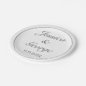 Modern minimalistisch withuwelijk papieren bordje (Gekanteld)