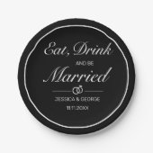 Modern minimalistisch withuwelijk papieren bordje (Voorkant)