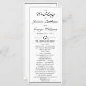 Modern minimalistisch withuwelijk programmakaart (Voorkant / Achterkant)