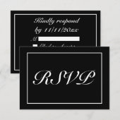 Modern minimalistisch withuwelijk RSVP kaartje (Voorkant / Achterkant)