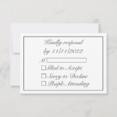 Modern minimalistisch withuwelijk RSVP kaartje (Achterkant)