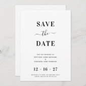 Modern minimalistisch withuwelijk save the date (Voorkant / Achterkant)