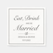 Modern minimalistisch withuwelijk servet (Voorkant)