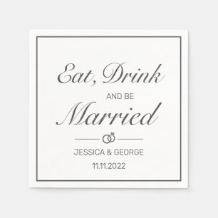 Modern minimalistisch withuwelijk servet