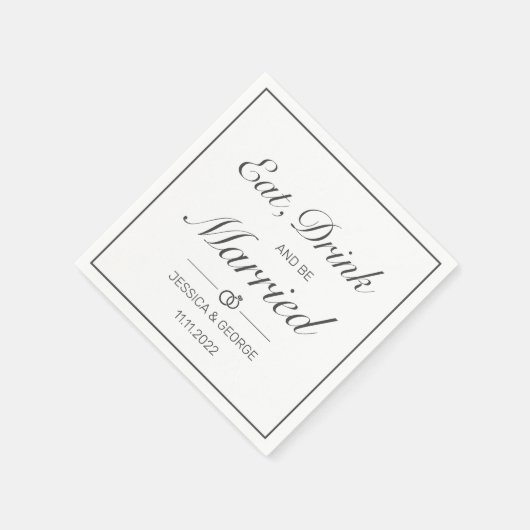 Modern minimalistisch withuwelijk servet (Hoek)