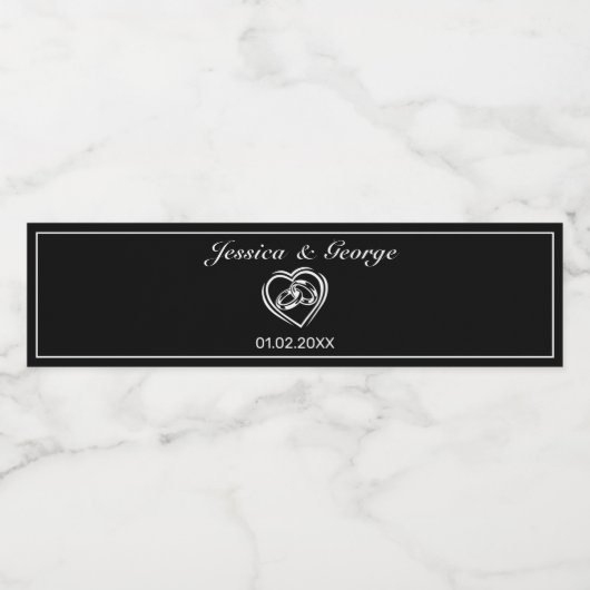 Modern minimalistisch withuwelijk waterfles etiket (Enkel label)