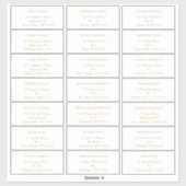 Modern minimalistisch | Witte gouden gadeadreslabe Sticker (Vel)