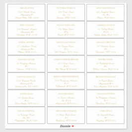 Modern minimalistisch | Witte gouden gadeadreslabe Sticker