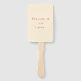 Modern Minimalistisch Zachte Koraal Huwelijksprogr Handwaaier