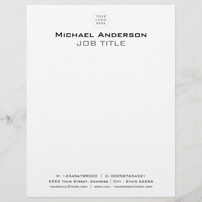 Modern minimalistisch zakelijk briefhoofd (Voorkant)