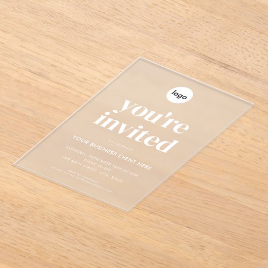Modern minimalistisch zakelijk evenement acryl uitnodigingen (Laagn)