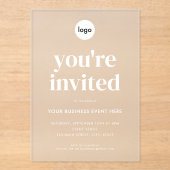 Modern minimalistisch zakelijk evenement acryl uitnodigingen (Voorkant)