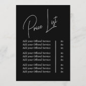 Modern Minimalistisch Zakelijk Merkmenu en Prijs Menu (Achterkant)
