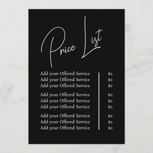 Modern Minimalistisch Zakelijk Merkmenu en Prijs Menu (Voorkant)