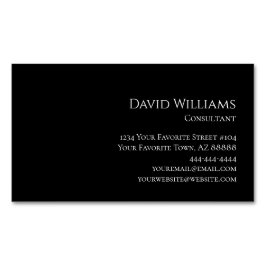 Modern minimalistisch zakelijk professioneel zwart magnetisch visitekaartje