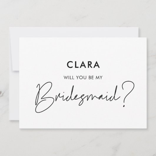 Modern minimalistisch Zal je mijn bruidskaart zijn Kaart (Voorkant)