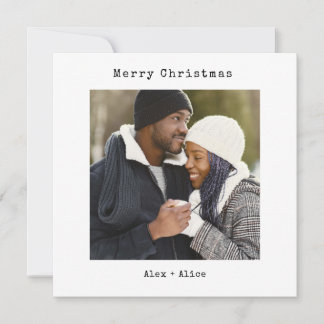 Modern Minimalistisch Zalig Kerstmis met Foto Feestdagenkaart