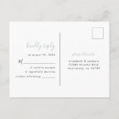 Modern minimalistisch Zee Glass Wedding RSVP Briefkaart (Achterkant)