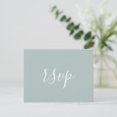 Modern minimalistisch Zee Glass Wedding RSVP Briefkaart (Staand voorkant)
