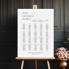 Modern minimalistisch zitplan voor 20 tafels poster