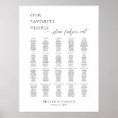 Modern minimalistisch zitplan voor 20 tafels poster (Voorkant)